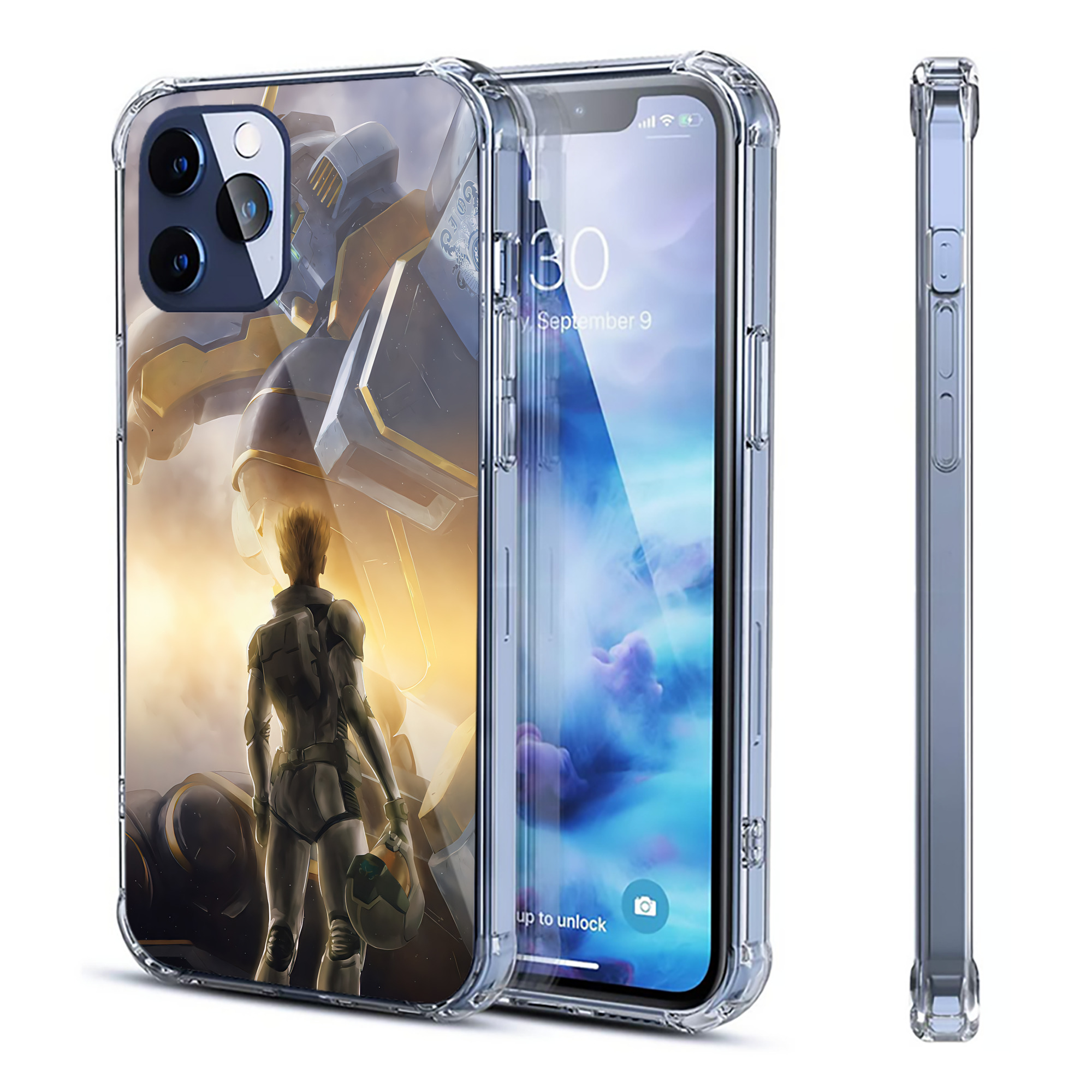 （画像用） 機動戦士ガンダム Mobile Suit Gundam 【iPhone 12シリーズ対応】透明スマホケース（クリアソフトケース）